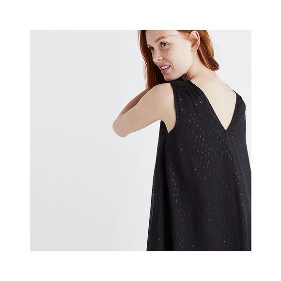 Madewell Nightshine Dress Black Silk Sparkly Shift Dress Size 2 - Picture 4 of 16